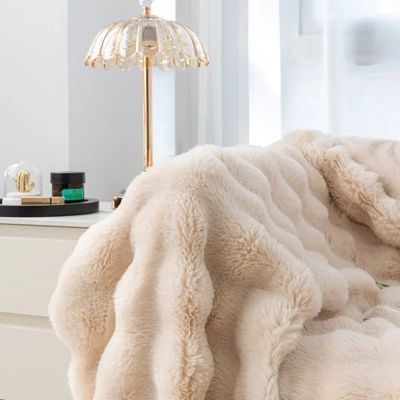 2024 Fur Plush Blanket Winter Warmth Comfortable Blankets