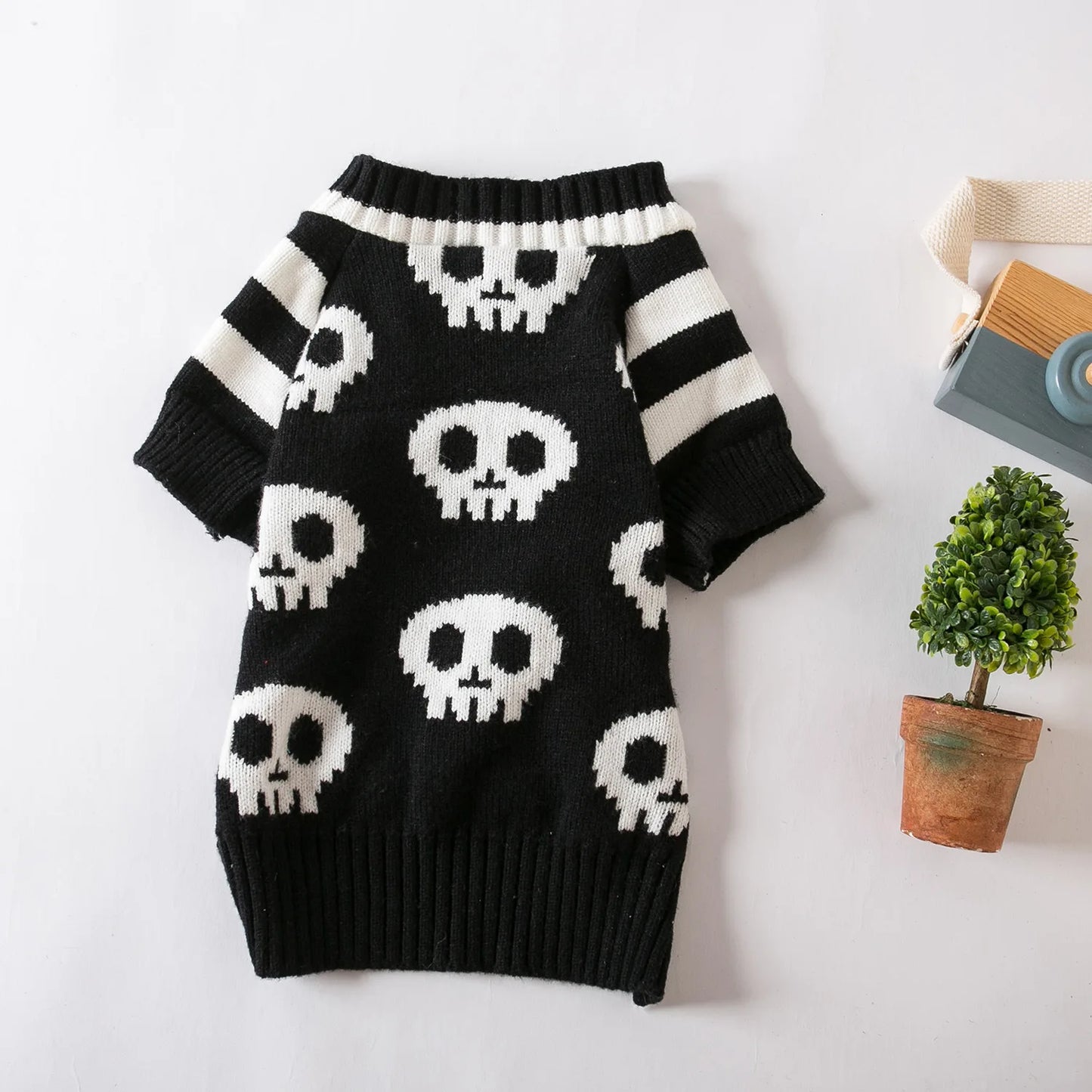 Winter Pet Halloween Skull Sweater