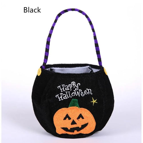 2025 Halloween Pumpkin Boo Trick or Treat Portable Candy Bag Tote Bucket