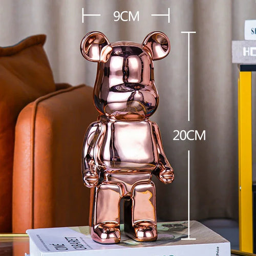 2024 Resin Bear Sculpture | Bold Water Transfer Print Decor for Living Room