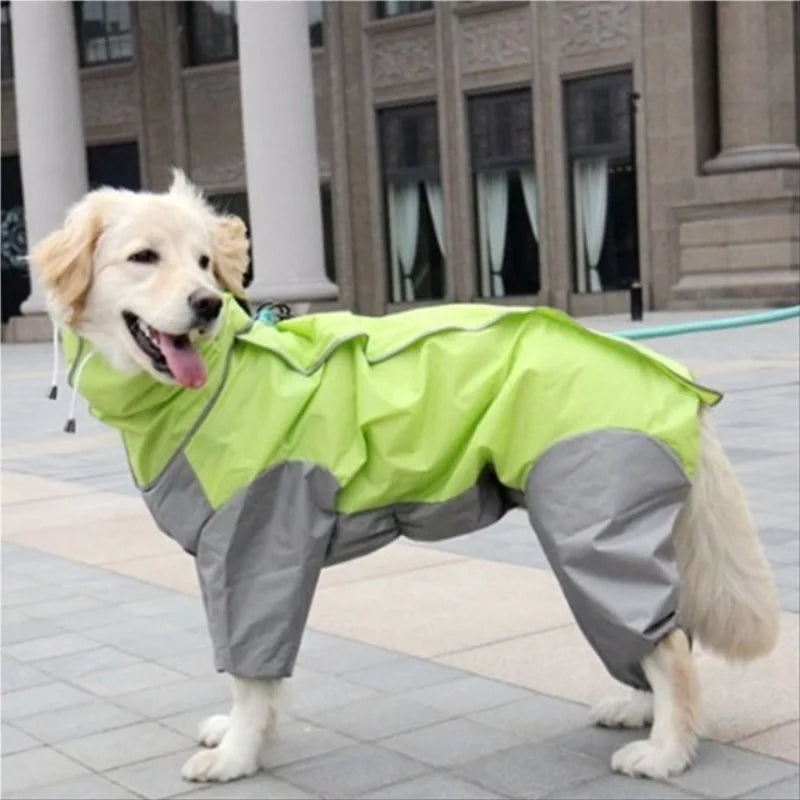 Waterproof Raincoat For Dogs Suits Dot Rain Cape For Medium Big Dogs