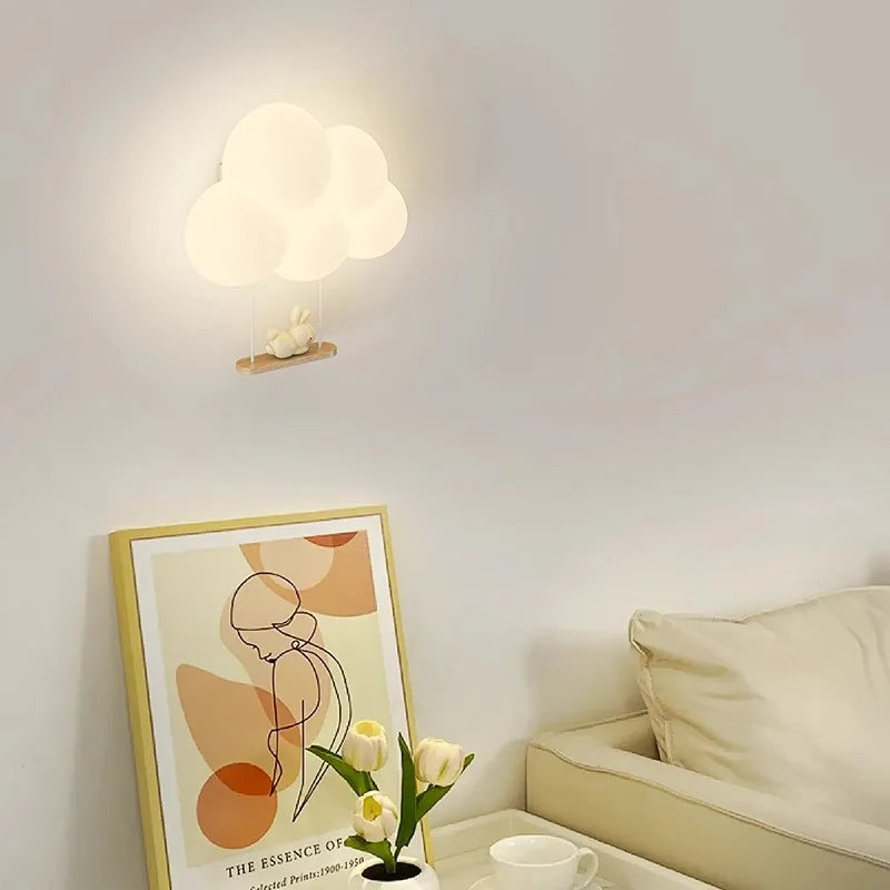 Monkey Light Wall Lamp White Cloud Sconce Nursery Room 2024