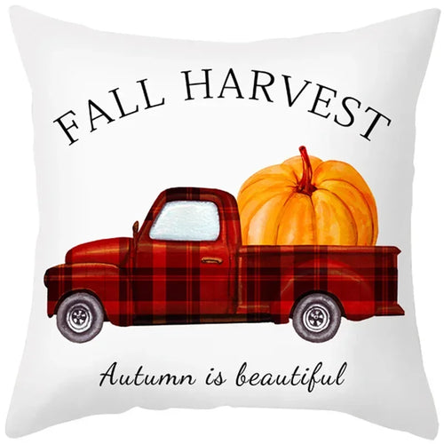 Autumn Maple Leaf Pumpkin Pillowcase 45*45cm Fall Home Decor Grateful