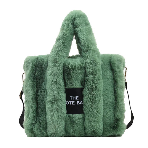 2024 Winter Fur Tote Bag For Women Luxury Handbag