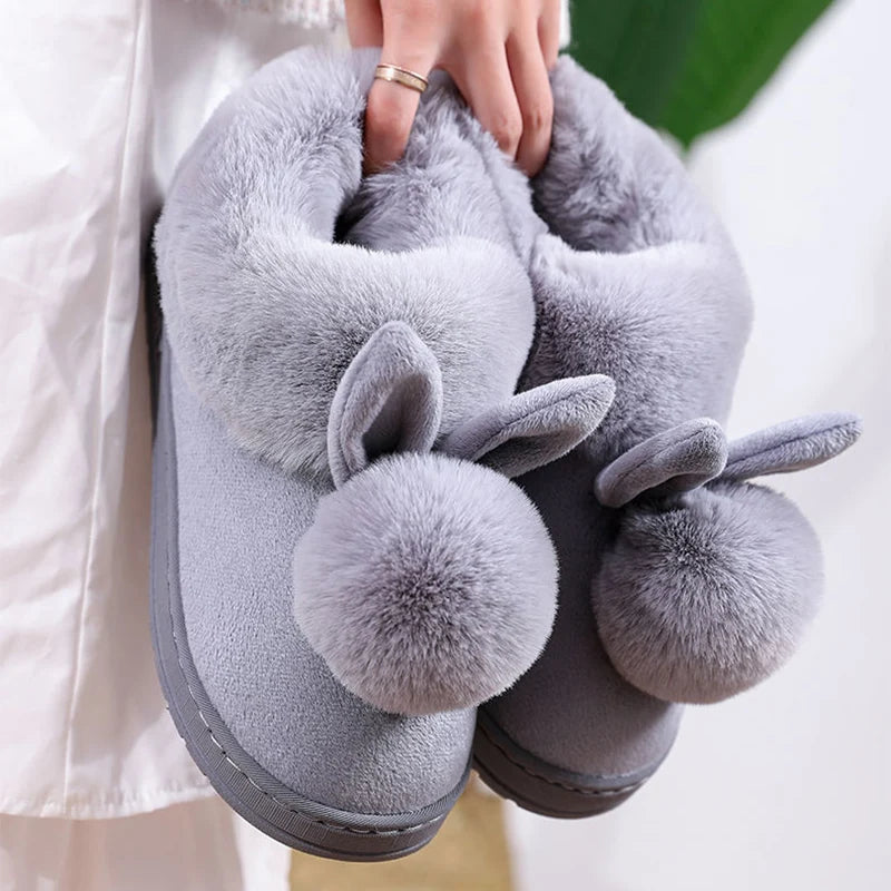 Plush Winter Slippers – Women’s Furry Indoor Comfort Boots