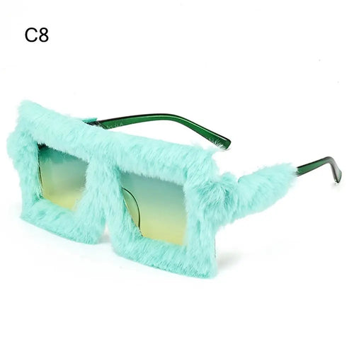 Plush Sunglasses - Soft Fluffy Winter Shades