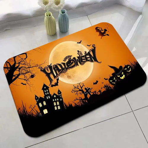 VIKAMA Halloween Mat For The Entrance Door Crystal Velvet Halloween 2024