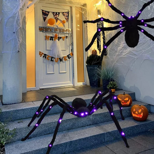 Light-up Spider Halloween Decoration,Big Lighted Spider for Scary 2024