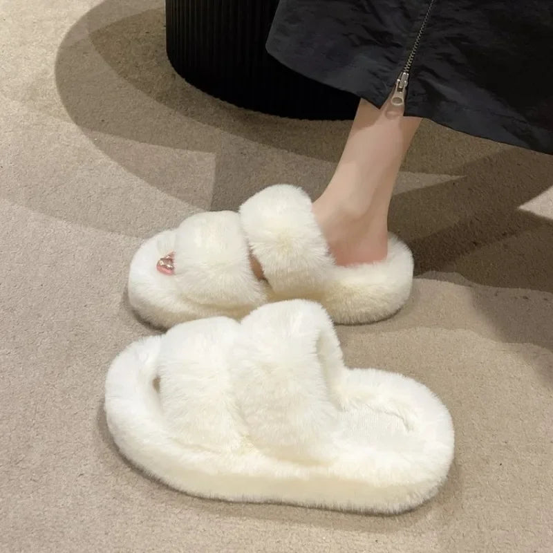 2025 Plush Fur Winter Slippers