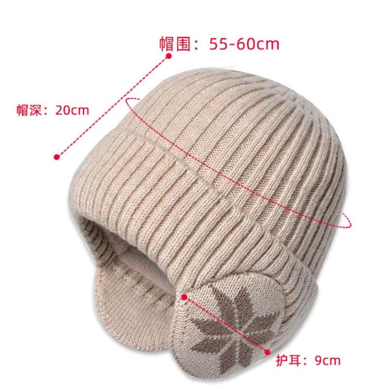 Unisex Woolen Knitted Winter Hat – Warm Ear Protection Outdoor Beanie