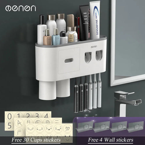 MENGNI-Magnetic Adsorption Inverted Toothbrush Holder Wall -Automatic 2024