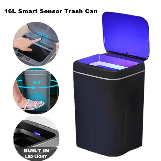 16L Automatic Sensor Trash Can Electric Touchless Smart Bin Kitchen 2024