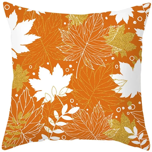 Autumn Maple Leaf Pumpkin Pillowcase 45*45cm Fall Home Decor Grateful