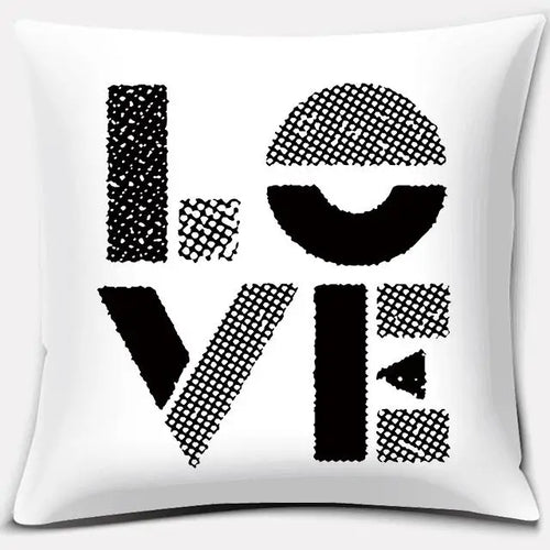 Black and White English Sentence Square Home Decoration Pillowcase