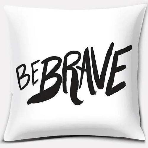 Black and White English Sentence Square Home Decoration Pillowcase