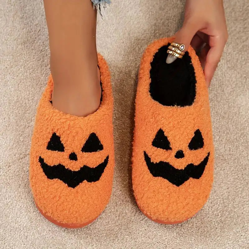 2025 Cozy Halloween Fuzzy Slippers - Closed Toe Soft Sole