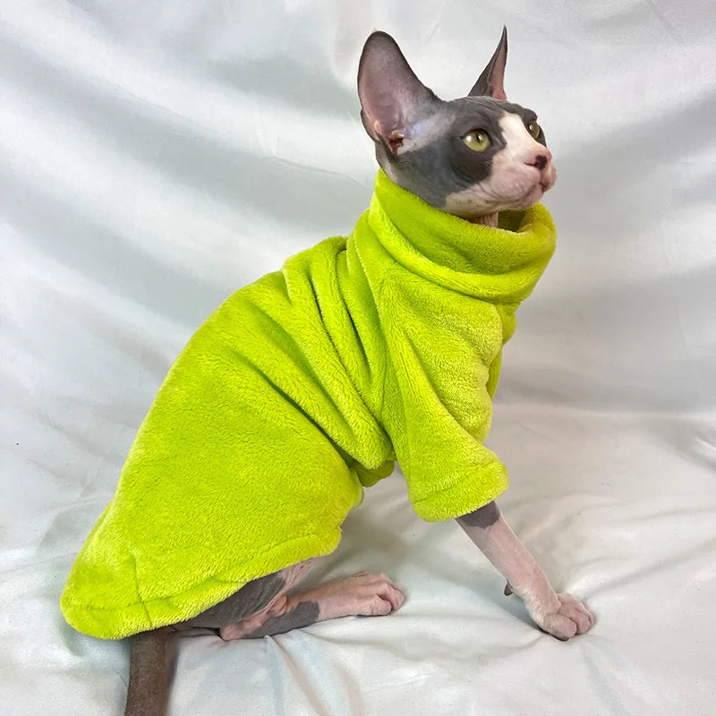 2024 New Hairless Cat Sweater Winter Fashion Thickening Warm Sphynx