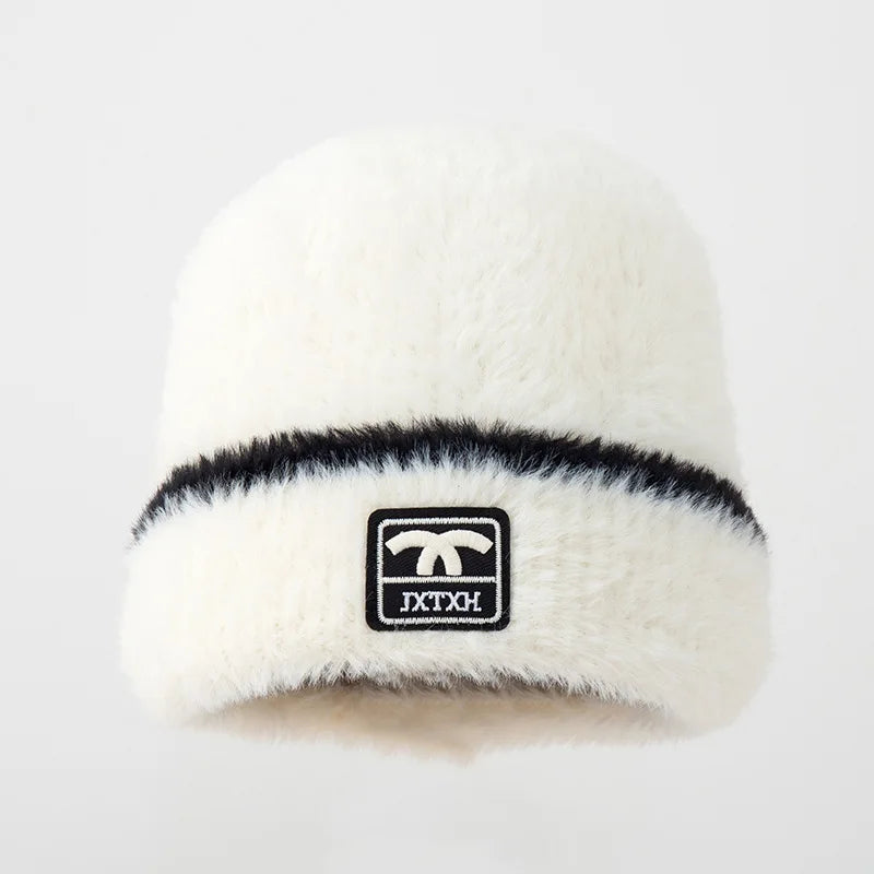 Winter Plush Beanie Pullover Hat