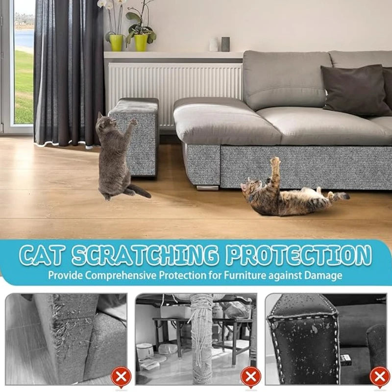 Trimmable Anti-Scratch Cat Climbing Mat with Adhesive Backing for Walls and Furniture