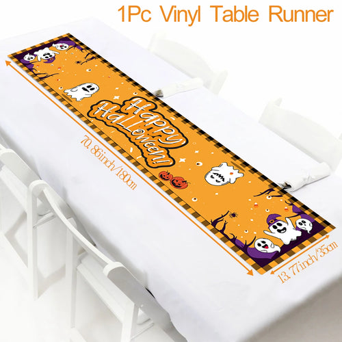 Halloween Decorations Table Runner For Home Pumpkin Bat Flag Cloth