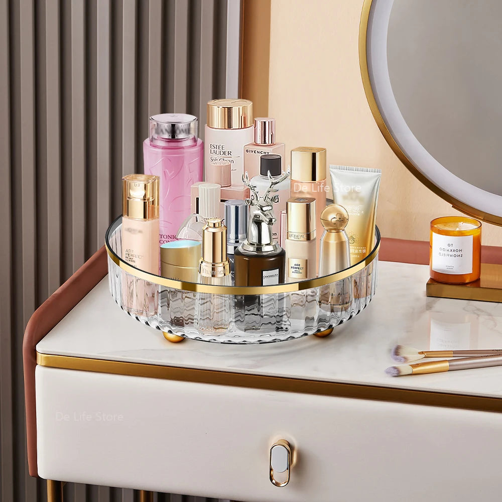 Rotating Perfume Organizer For Dresser Light Luxury Skincare Cosmetic 2024