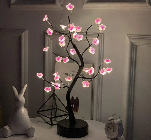 2024 Table Tree Night Light USB/Battery Powered Touch Switch Artificial