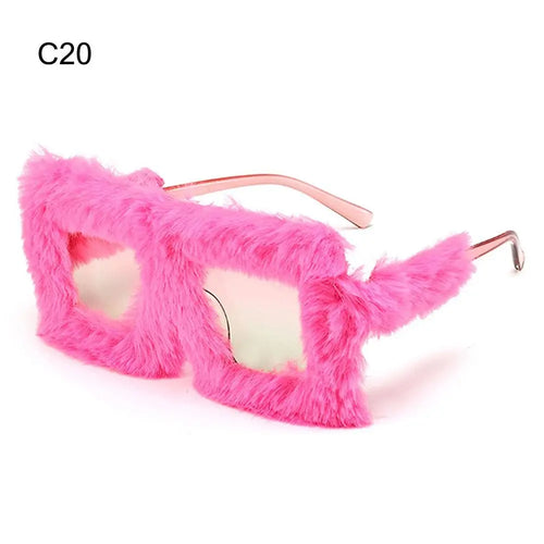 Plush Sunglasses - Soft Fluffy Winter Shades