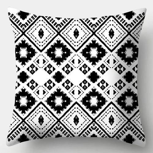 Home Decoration Black and White Series Printed Pillowcase Square Sofa