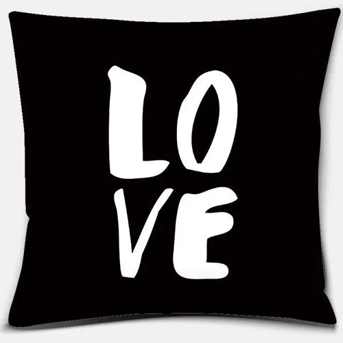 Black and White English Sentence Square Home Decoration Pillowcase