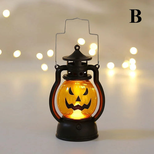 1-10PCS Halloween Ghost Face Pumpkin Lamp Portable Pumpkin Lamp Skull