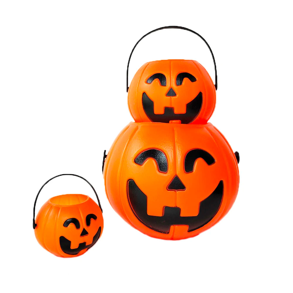 Halloween Pumpkin Bucket for Candy Snack Gift Holder Portable Boxes 2024