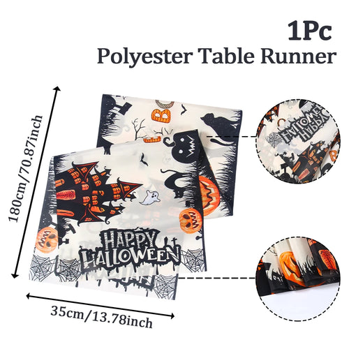 Halloween Table Runner Happy Halloween Party Decorations For Home 2024