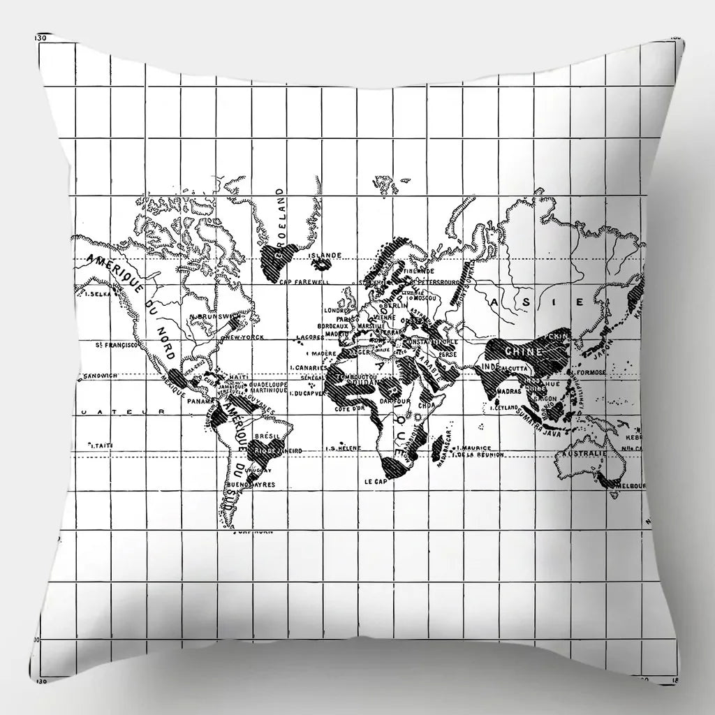 Home Decoration Black and White Series Printed Pillowcase Square Sofa