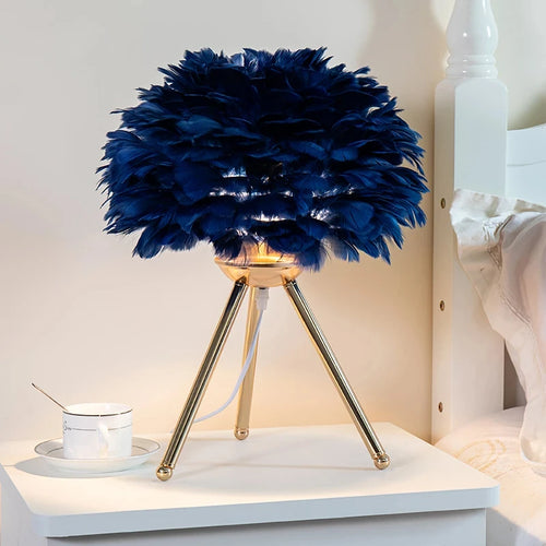 2025 Modern Feather Table Lamp for Bedroom & Living Room