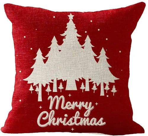 Holiday Cotton Linen Santa Snowflake Elk Decorative Throw Pillow