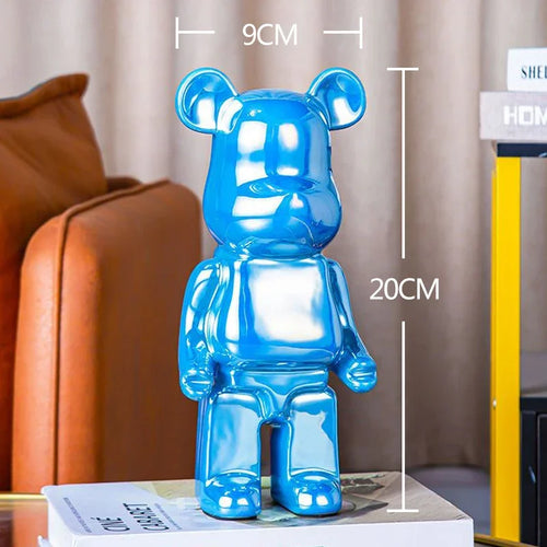 2024 Resin Bear Sculpture | Bold Water Transfer Print Decor for Living Room