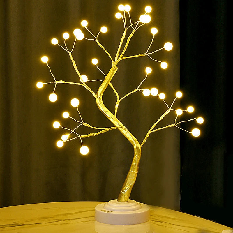 2024 Table Tree Night Light USB/Battery Powered Touch Switch Artificial