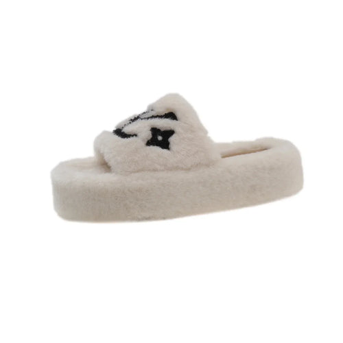 Women's Fluffy Winter Slippers - Cozy Solid Color Essentials