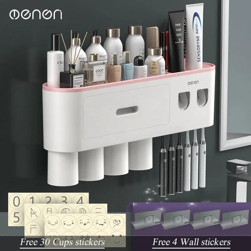 MENGNI-Magnetic Adsorption Inverted Toothbrush Holder Wall -Automatic 2024