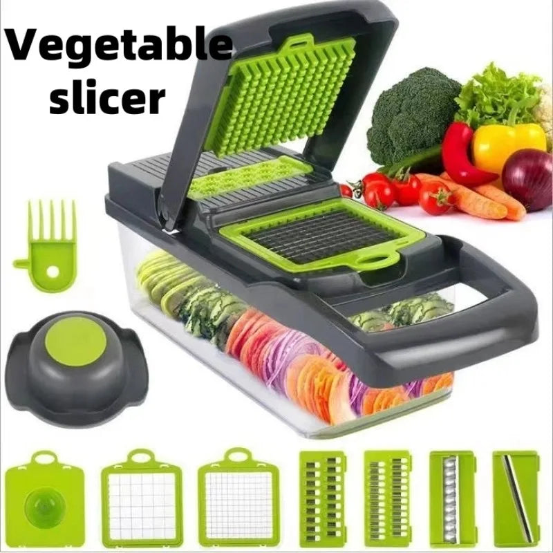 Multifunctional Vegetable Slicer & Dicer, 14/16-in-1 Kitchen Food Chopper with Handle 2025