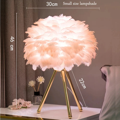 2025 Modern Feather Table Lamp for Bedroom & Living Room