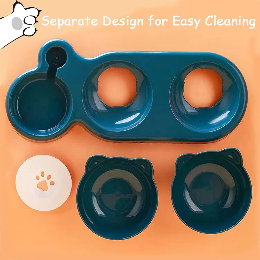 TrioFeeder: Automatic 2-in-1 Cat Bowl Set