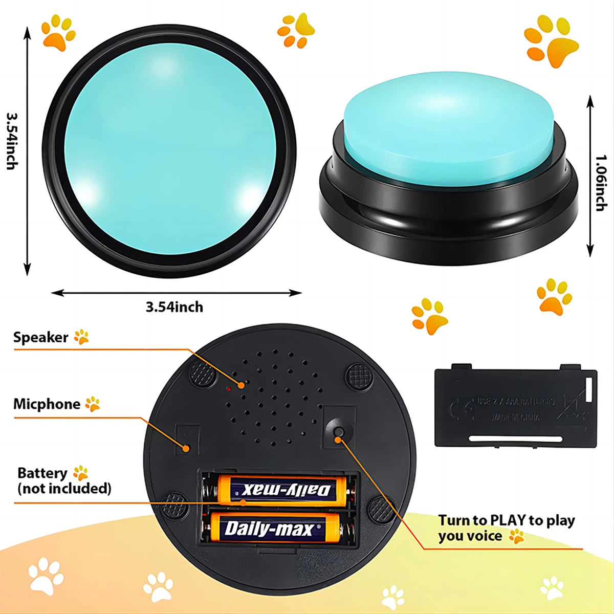 2024 Dog Recordable Talking Buttons | Interactive Pet Communication Starter Kit