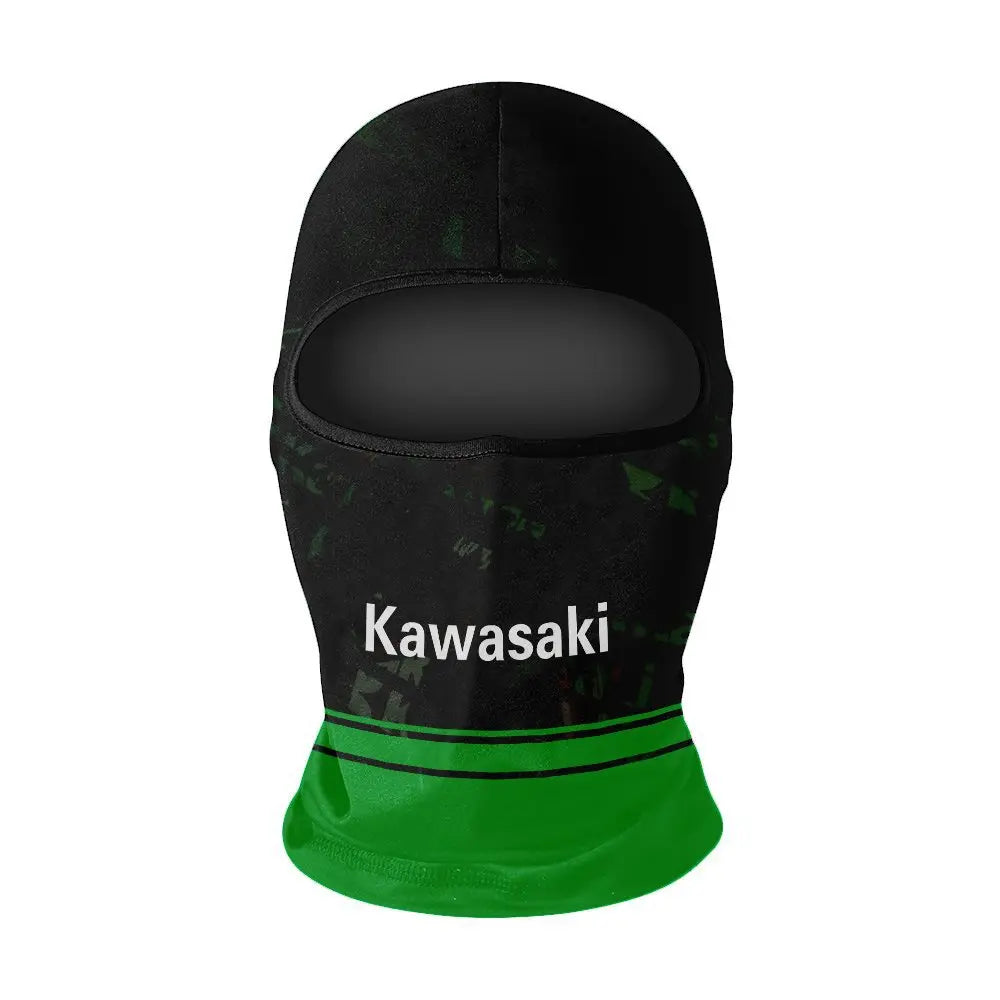 Kawasaki Motorcycle Ice Silk Head Cover – UV Protection Sunscreen Mask