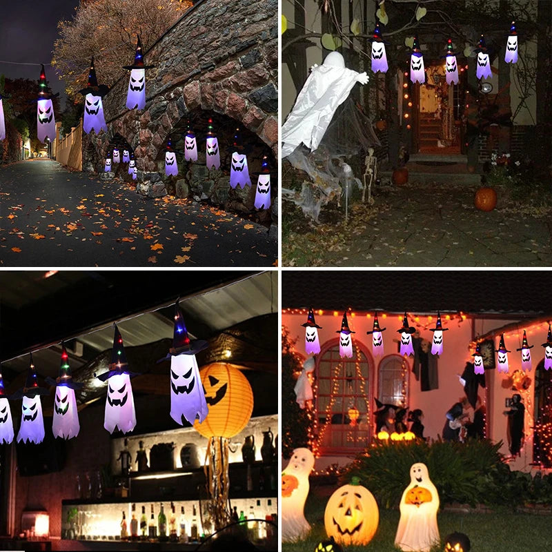 Halloween Lights,11.5ft Battery Operated 5 Ghost Led String Lights