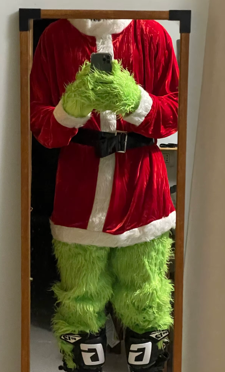 Grinch-Inspired Holiday Mischief Costume – Full Set for Halloween & Christmas