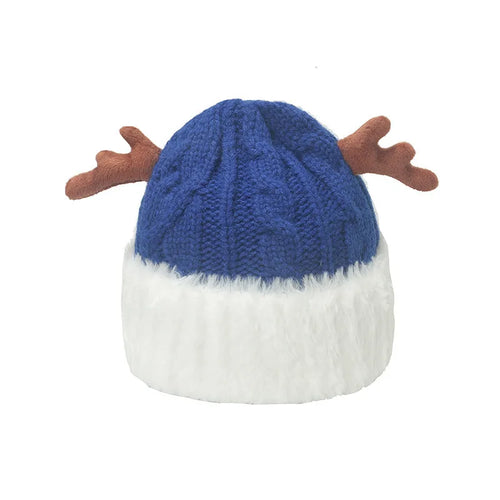 Cozy Knitted Reindeer Antler Christmas Hat