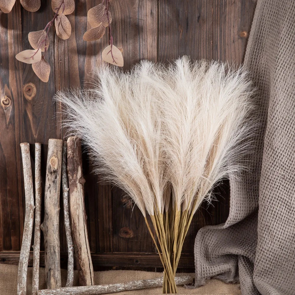 10pcs Artificial Pampas Grass Flower Bouquet For Home Wedding