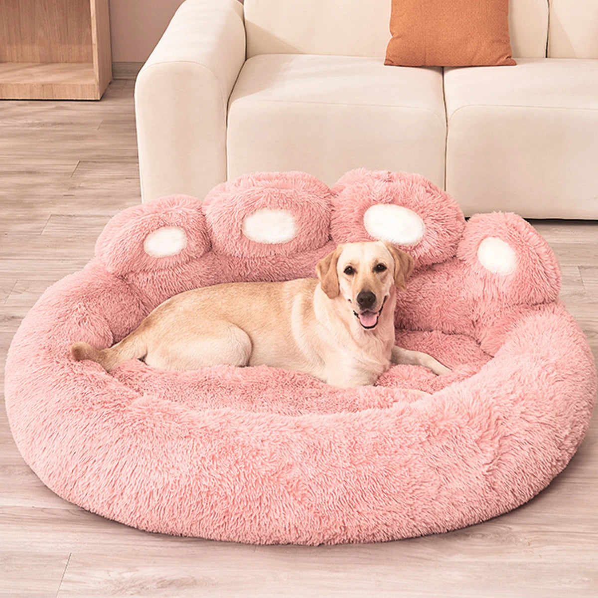 Snuggly Fluffy Dog Bed with Sofa Design for Pets