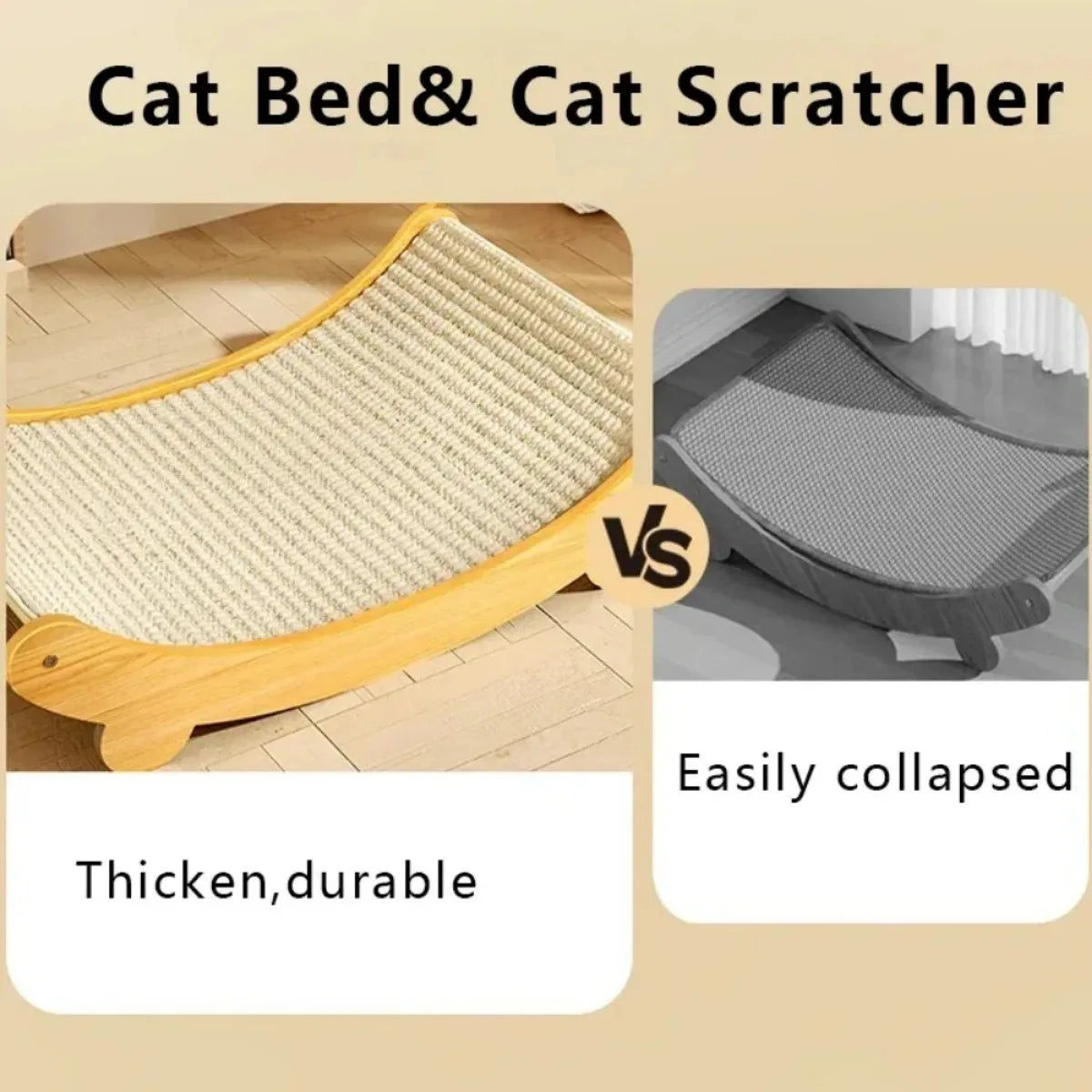 Detachable Wooden Cat Scratching Pads – Multifunctional Sleeping Bed for Cats